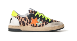 SNEAKER WEEK STAR IN RASO LEOPARDATO CON DETTAGLI FLUO ED EFFETTO USED